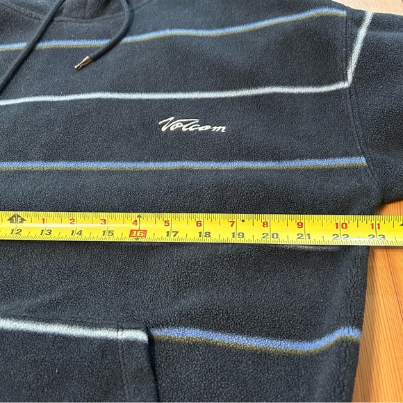 Volcom Unisex Hoodie True To This Fleece Navy Striped Cozy Pocket Navy Sz Small - Picture 8 of 10